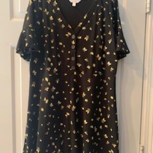 LC Lauren Conrad Women's Dress  Black with Flowers